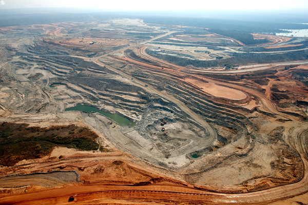 Open pit Copper mine at Lumwana in Zambia